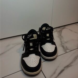 Nike Kids Black and White Retro Low-Top Sneakers